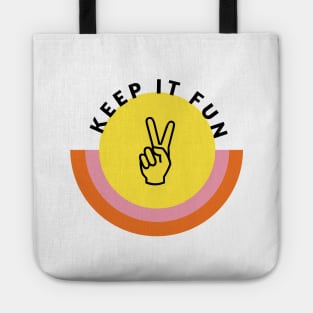 Keep It Fun! Peace Sign Sun Rays Tote