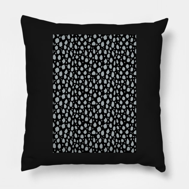 Black Grey Spot Dalmatian Pattern Pillow by Juliewdesigns