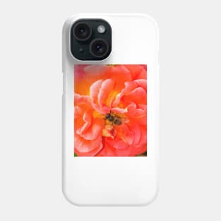 Bee on a pink rose Phone Case