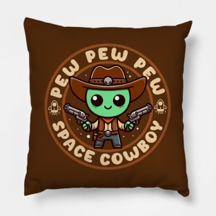 Space Cowboy Funny Alien Pillow