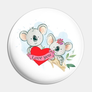 Valentines koala - Happy Valentine's day Pin