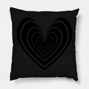 Rosy Heart (Black) Pillow