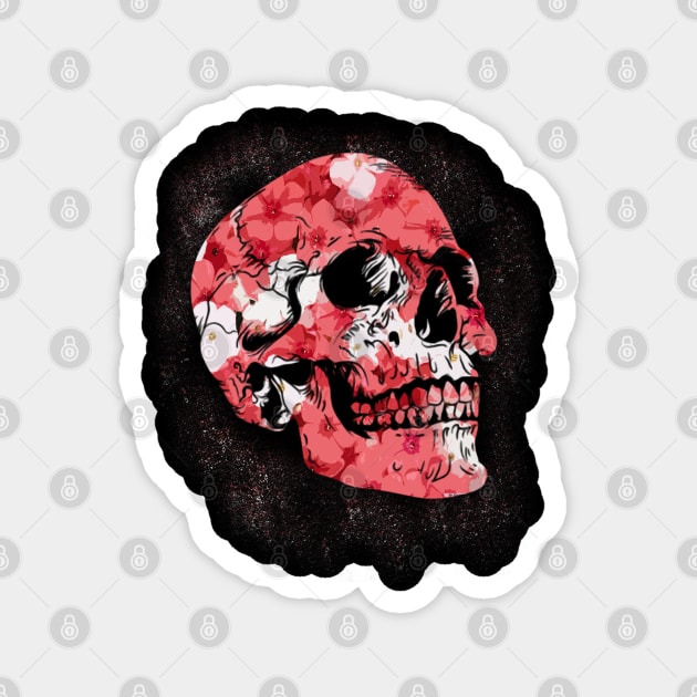 Floral Skull Magnet by giovanniiiii