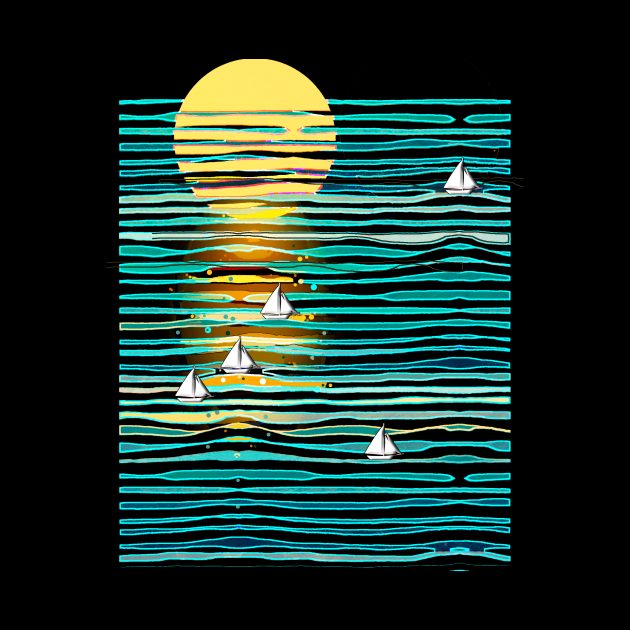 Sailing under a Harvest Moon by Sailfaster Designs