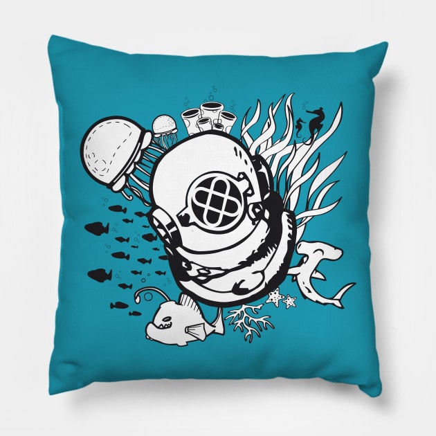 Into the ocean Pillow by danielasynner