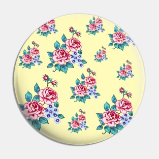 Delicate Rose and Flower Pattern Pin