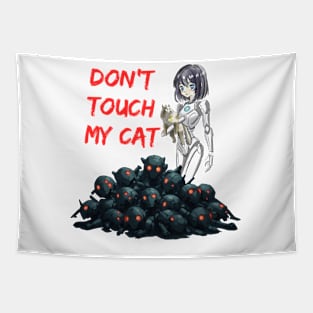 Android girl who loves cats Tapestry