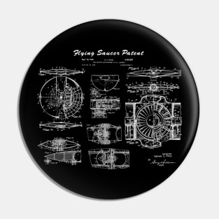 UFO Flying Saucer Patent Blueprint 1963 Pin