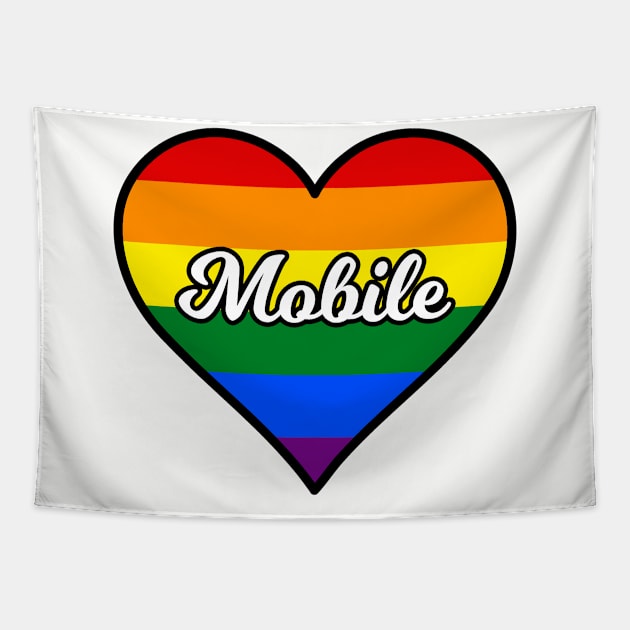 Mobile Alabama Gay Pride Heart Tapestry by fearcity