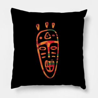 African Tribal Design with Kente Pattern Pillow