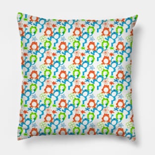 Colorful Frog Pattern Pillow