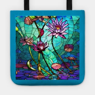 Stained Glass Water Lilies Tote