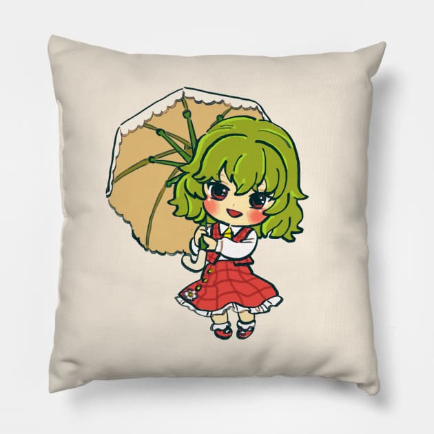 pls rember happy day yuuka kazami chibi / no text Pillow by mudwizard