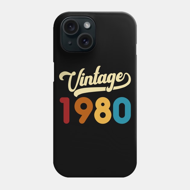 1980 Vintage Gift 40th Birthday Retro Style Phone Case by Kimko