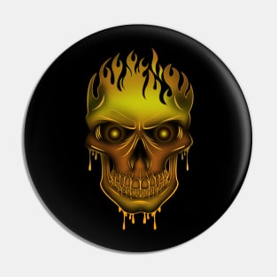 Flame Skull - Gold Pin