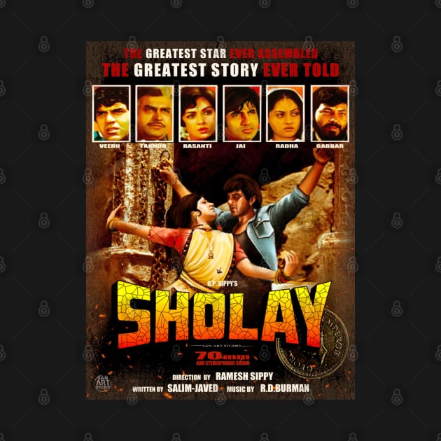 Sholay - Basanti and Veeru by SAN ART STUDIO 