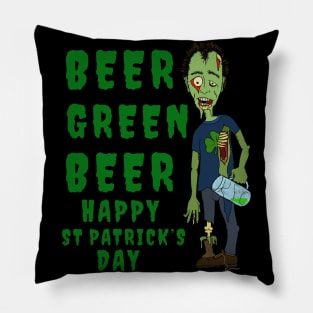 Happy St Patrick's Day Zombie Pillow