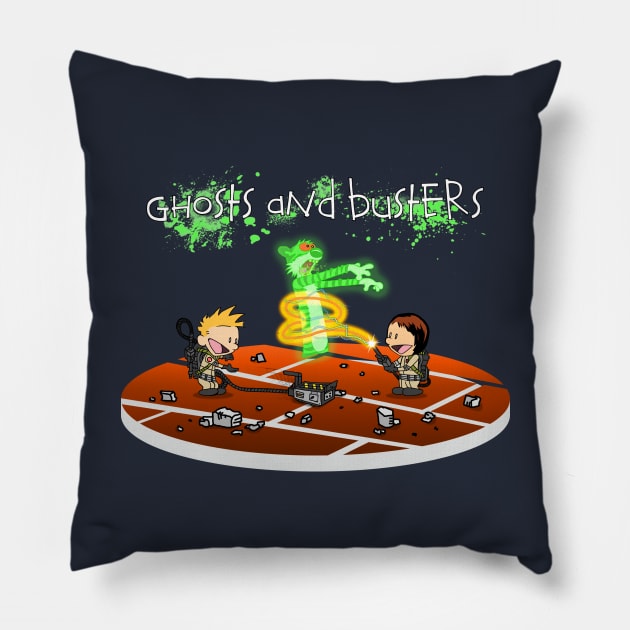 Ghosts and Busters Pillow by Apgar Arts