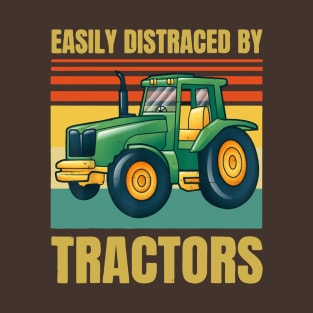 Easily Distracted By Tractors Vintage T-Shirt