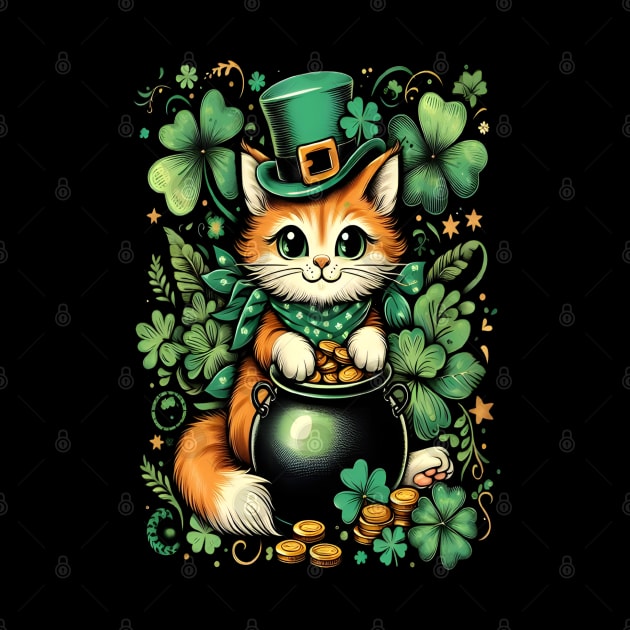 Funny cat shamrock by justingreen