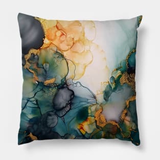 Aquatic Anemones - Abstract Alcohol Ink Art Pillow