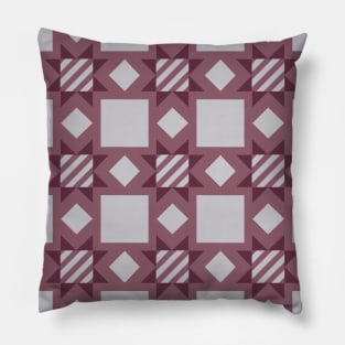 Mauve and Taupe Virginia Patchwork Pattern Pillow