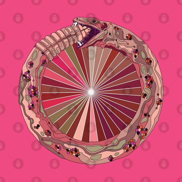 Ouroboros in rose with rays! by O GRIMLEY