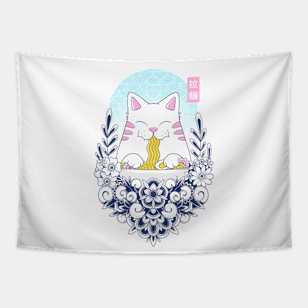 Ramen Cat Tapestry by GODZILLARGE