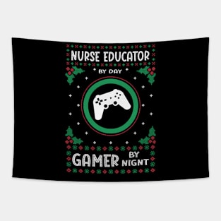 Nurse Education By Day Gamer By Night - Ugly Christmas Gift Idea Tapestry