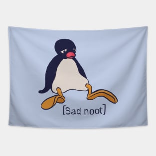 sad noot sitting penguin meme / pingu Tapestry