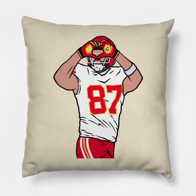 Travis Kelce Heart Pillow by rattraptees