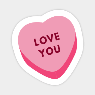 pink love you heart large Magnet