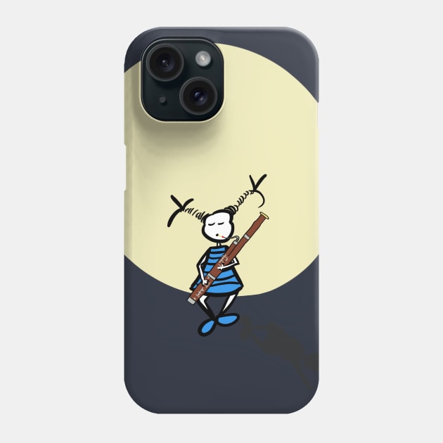 Bassoonist on the moon Phone Case by Guastevi