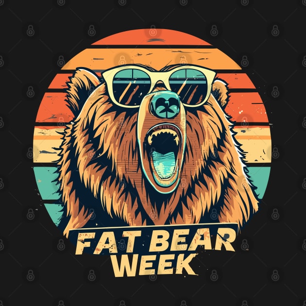 fat bear week retro sunset by Space Monkeys NFT