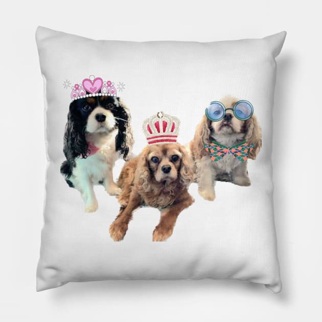 The 3 amigos, bff cavaliers Pillow by Walters Mom