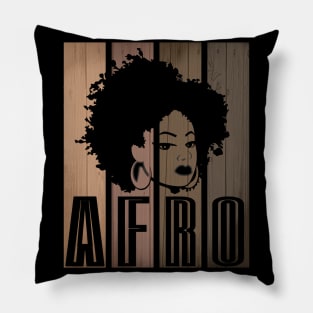 Strong Black Afro Girl African American Melanin Afro Queen Gift Pillow