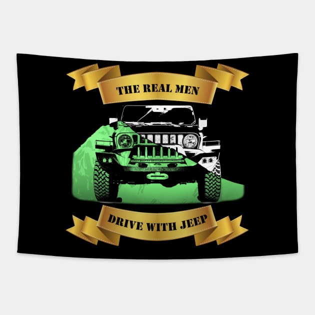 The real men drive with 4x4 car Tapestry by WOS