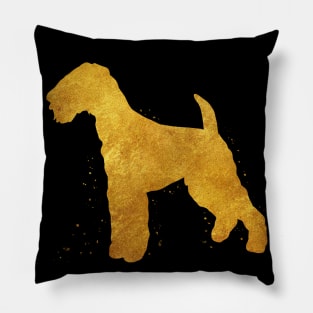 Airedale Terrier dog golden art Pillow