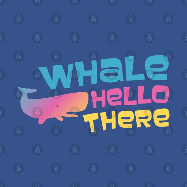 Whale hello there! (aqua, pink, and yellow) by Ofeefee