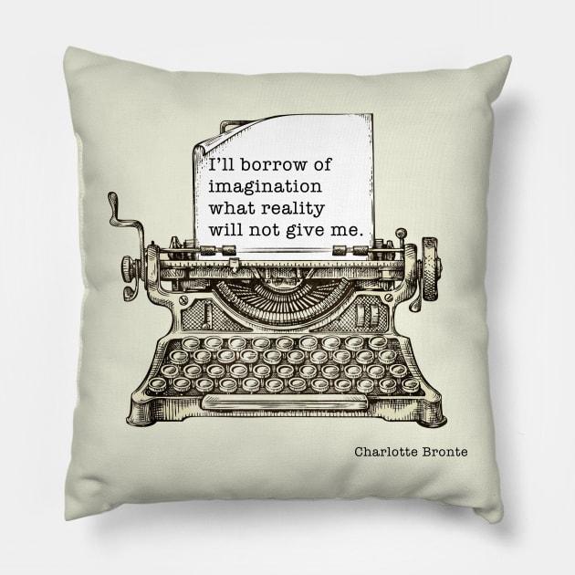 Charlotte Bronte - Imagination Pillow by The Blue Box