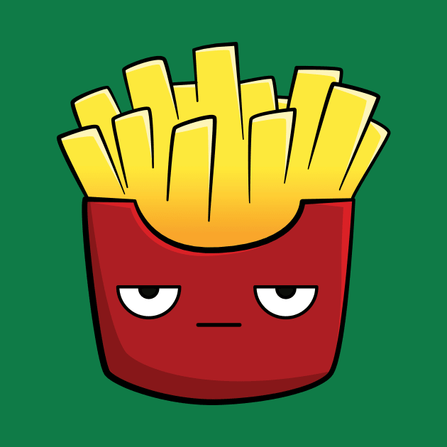 Cute, Kawaii Cartoon Fries by rideawavedesign