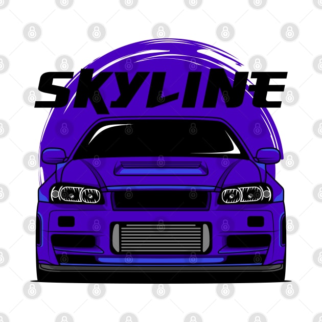 Midnight Purple Skyline R34 by GoldenTuners