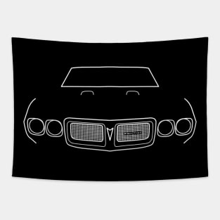 1969 vintage Pontiac Firebird outline graphic (white) Tapestry