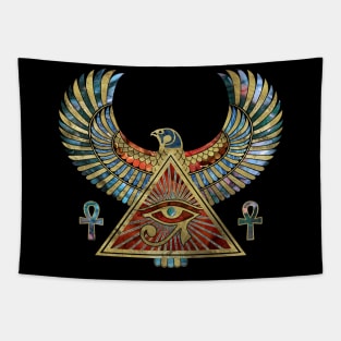 Eye of Horus - Wadjet  Gemstone and Gold Tapestry