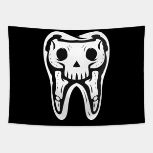 Skeleton Tooth For Dentist On Halloween Tapestry