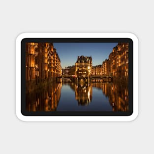 Wasserschlösschen, dusk, Speicherstadt, Hafencity, Hamburg, Germany Magnet