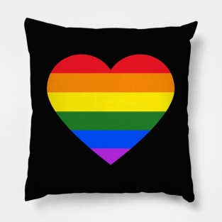 LGBT Rainbow Pride Flag Heart Pillow