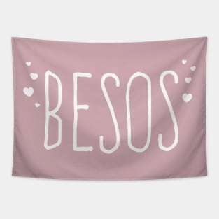 Besos - Kisses - White vintage design Tapestry