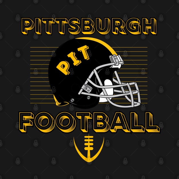 Pittsburgh Football Vintage Style by Borcelle Vintage Apparel 