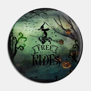 Halloween Free Broom Rides Pin